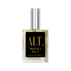 A bottle of perfume with the word " alt ".